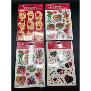 VTG Valentine Sticker Lot Hallmark American Greetings Muppets Sealed 4 Packs NOS